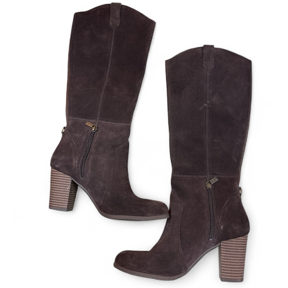 Koolaburra by UGG Sharlin Tall Heeled Boots Dark Brown Suede Women’s 8 Chic - Picture 3 of 8